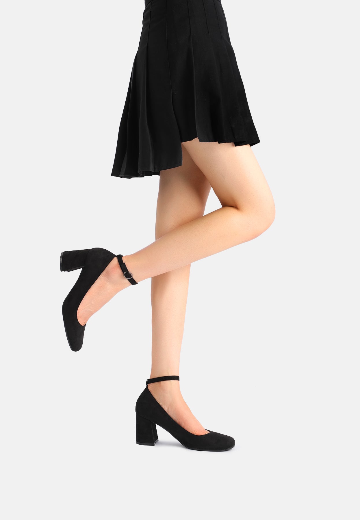 Scarpe Décolleté Con Tacco QUEEN HELENA - In Pelle Scamosciata, Punta Chiusa, Cinturino Alla Caviglia - Eleganti Per Donna - Foto 3