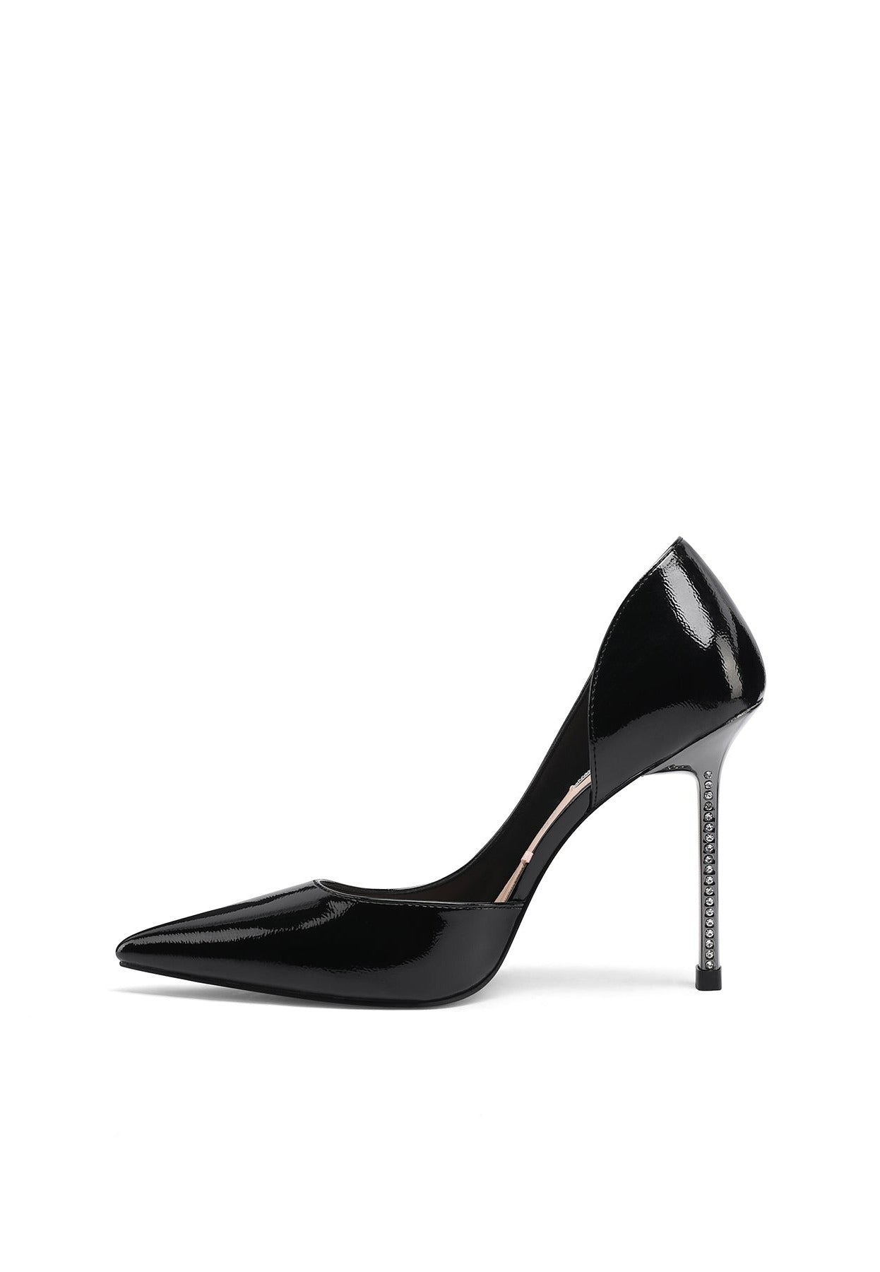 QUEEN HELENA Escarpins Décolleté Élégant Strass Talon 10 Cm – Chaussures Femme Bout Fermé K3336