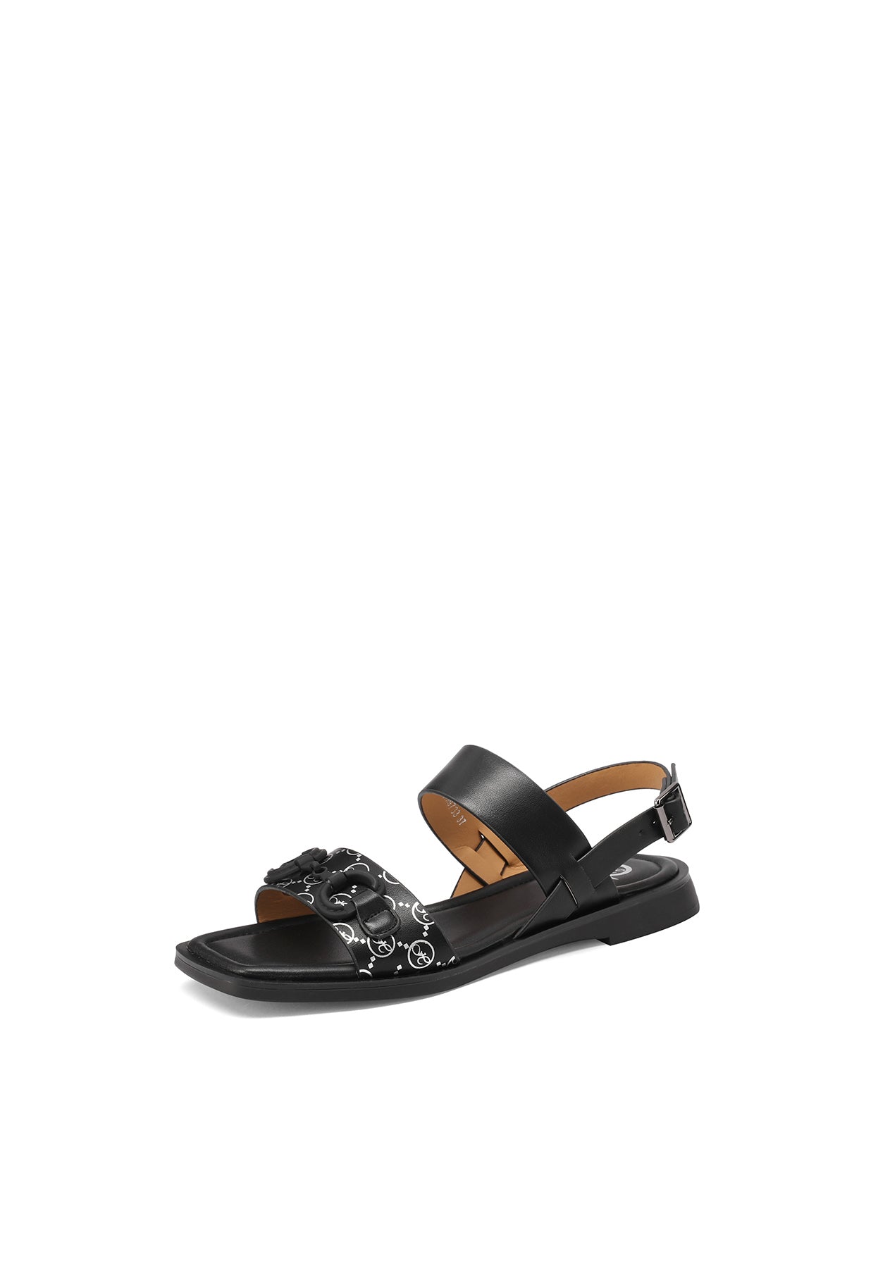 QUEEN HELENA Sandali Bassi Con Cinturino Donna ZM9733, Ecopelle, Tacco 2,5 Cm, Suola Gomma, Beige