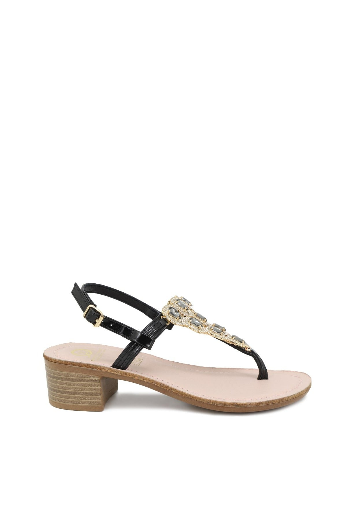 Cinturino Scarpe Tacco Basso Quadrato Sandali Gioiello Sandali