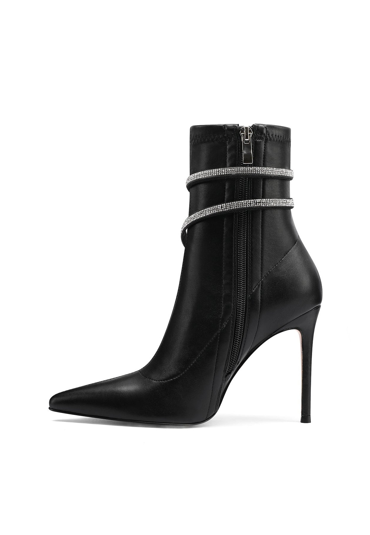 Stivali Tronchetti Tacco Spillo Boots Tronchetti Neri Tacco A