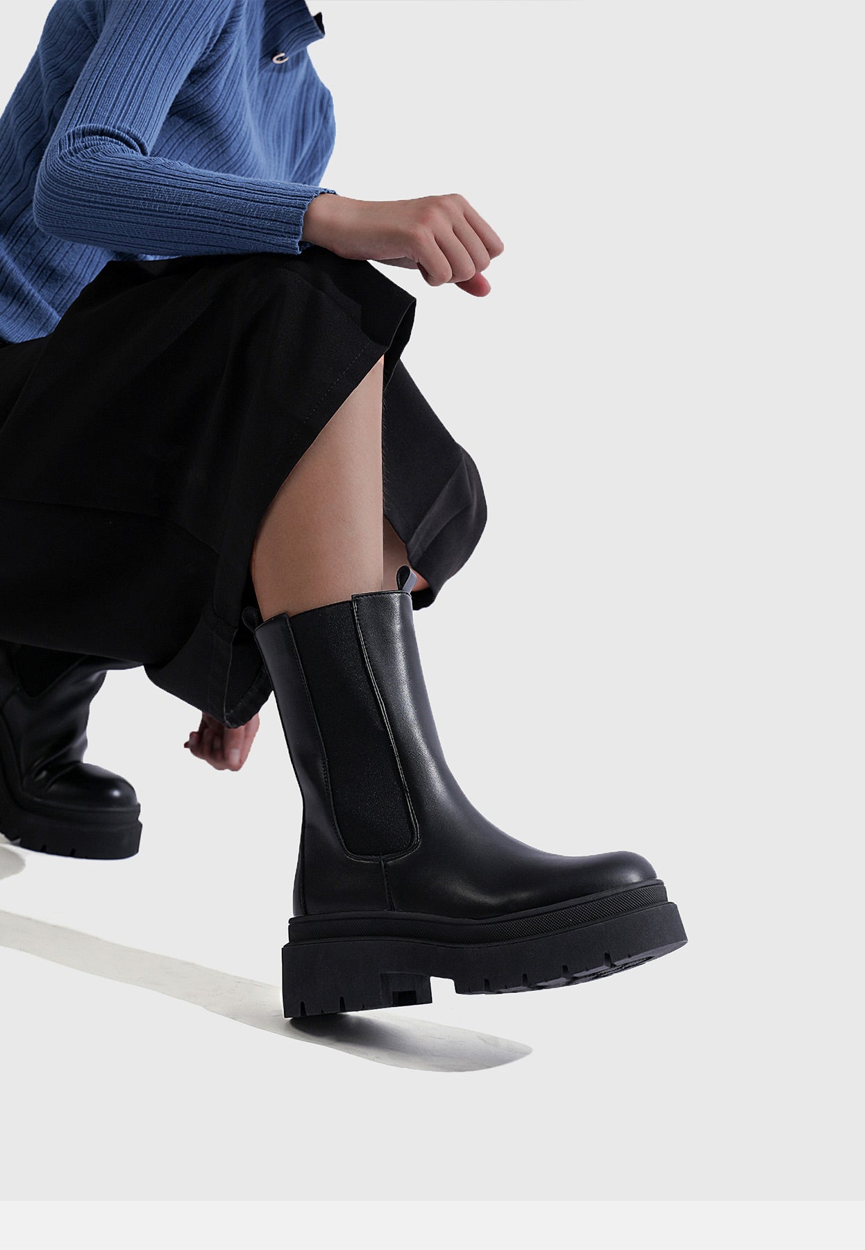 Platform Stivali Chelsea Alti Stivali Chelsea Donna Alti Stivali