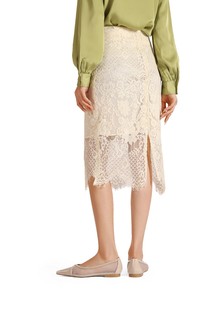 Ballerina traforata con tacco a punta color beige