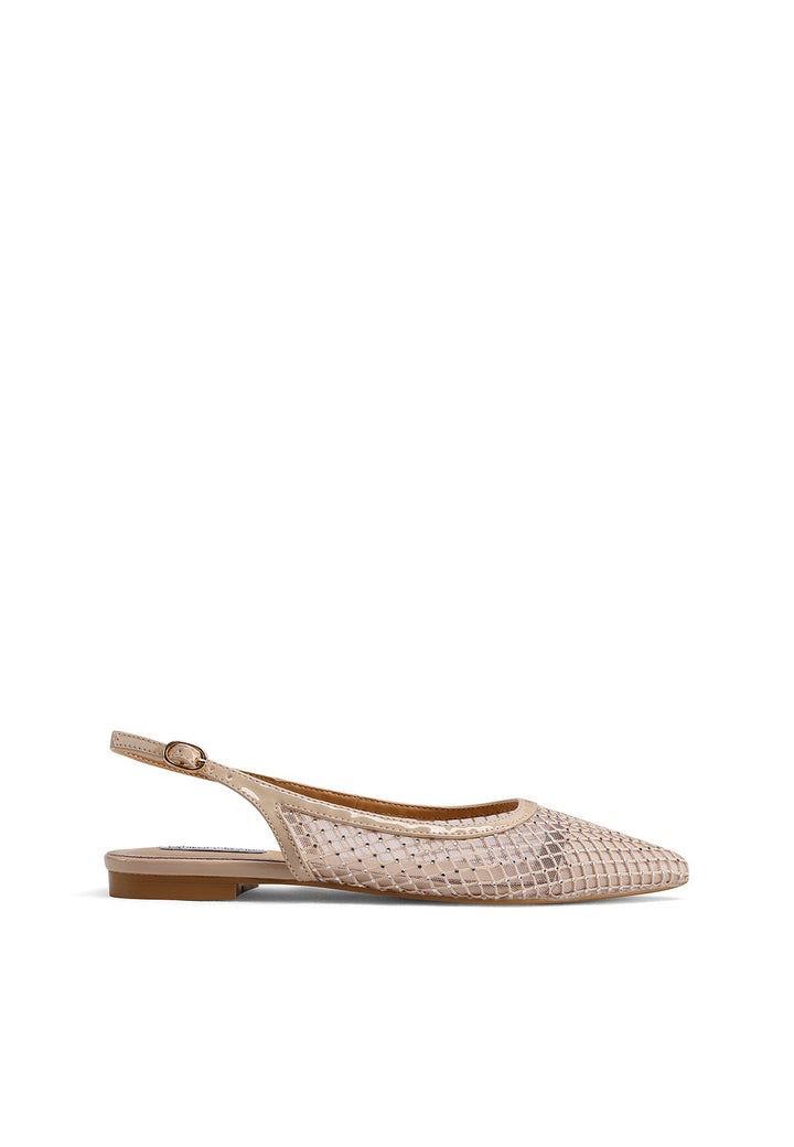 Ballerine slingback con punta affusolata color nude