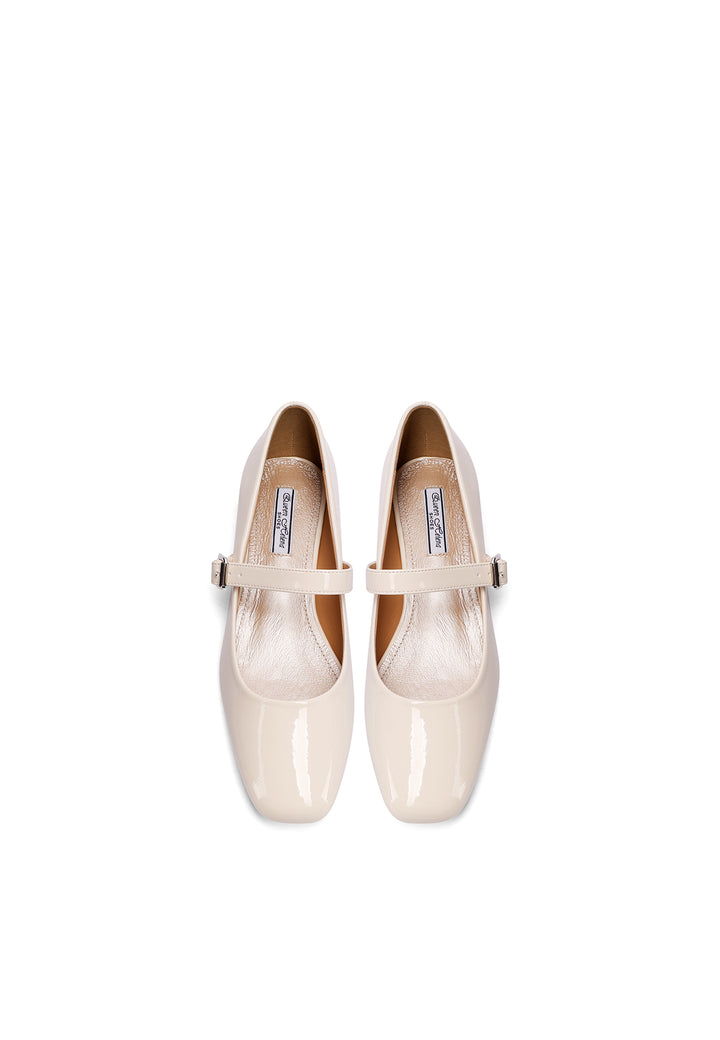 Ballerine da donna con cinturino colore beige