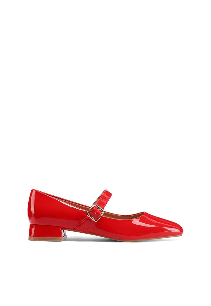 Ballerine da donna con cinturino colore rosso