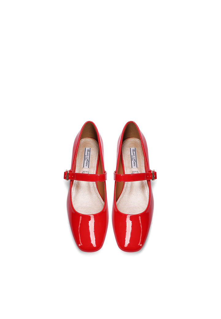 Ballerine da donna con cinturino colore rosso