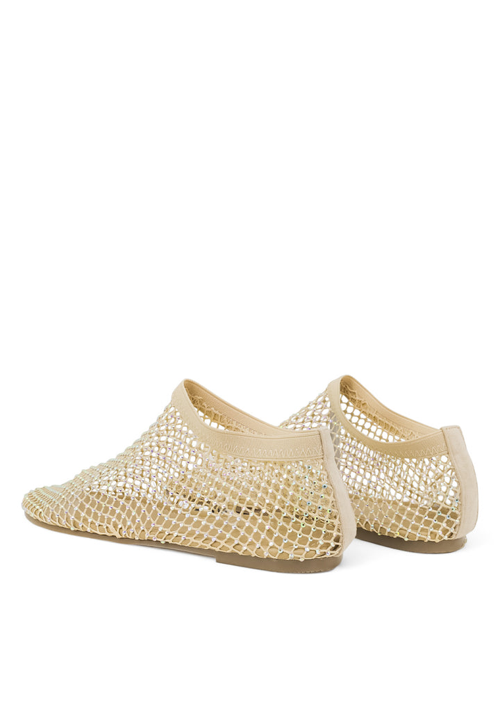 Ballerine con strass color beige