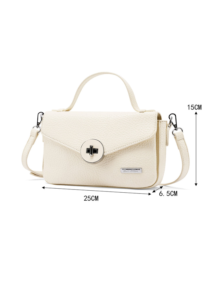 Borsa con chiusura in metallo intrecciato colore beige