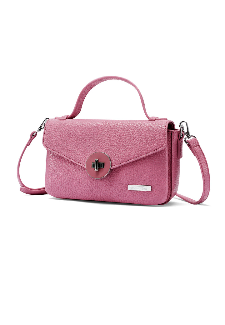 Borsa con chiusura in metallo intrecciato colore fucsia