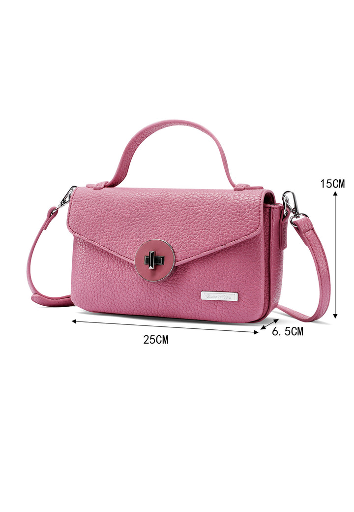 Borsa con chiusura in metallo intrecciato colore fucsia