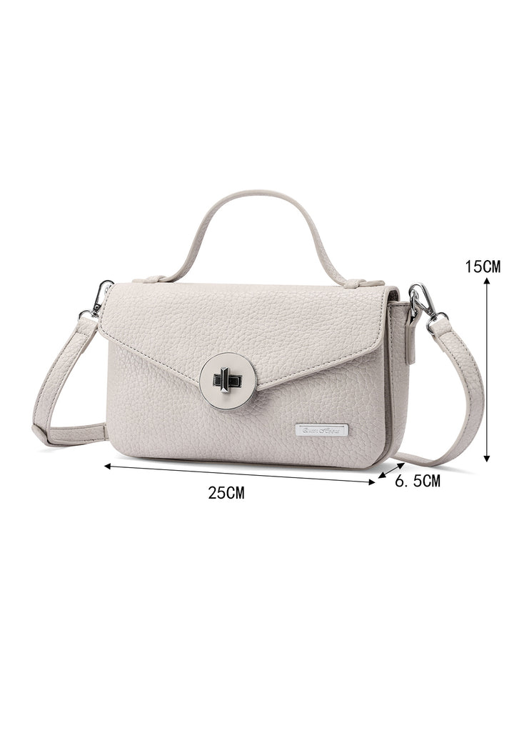 Borsa con chiusura in metallo intrecciato colore grigio