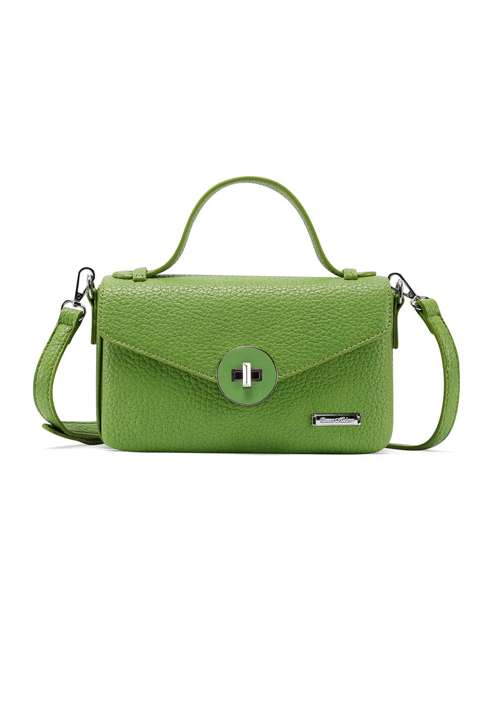 Borsa con chiusura in metallo intrecciato colore verde