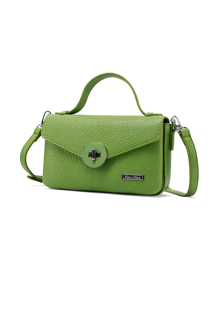 Borsa con chiusura in metallo intrecciato colore verde