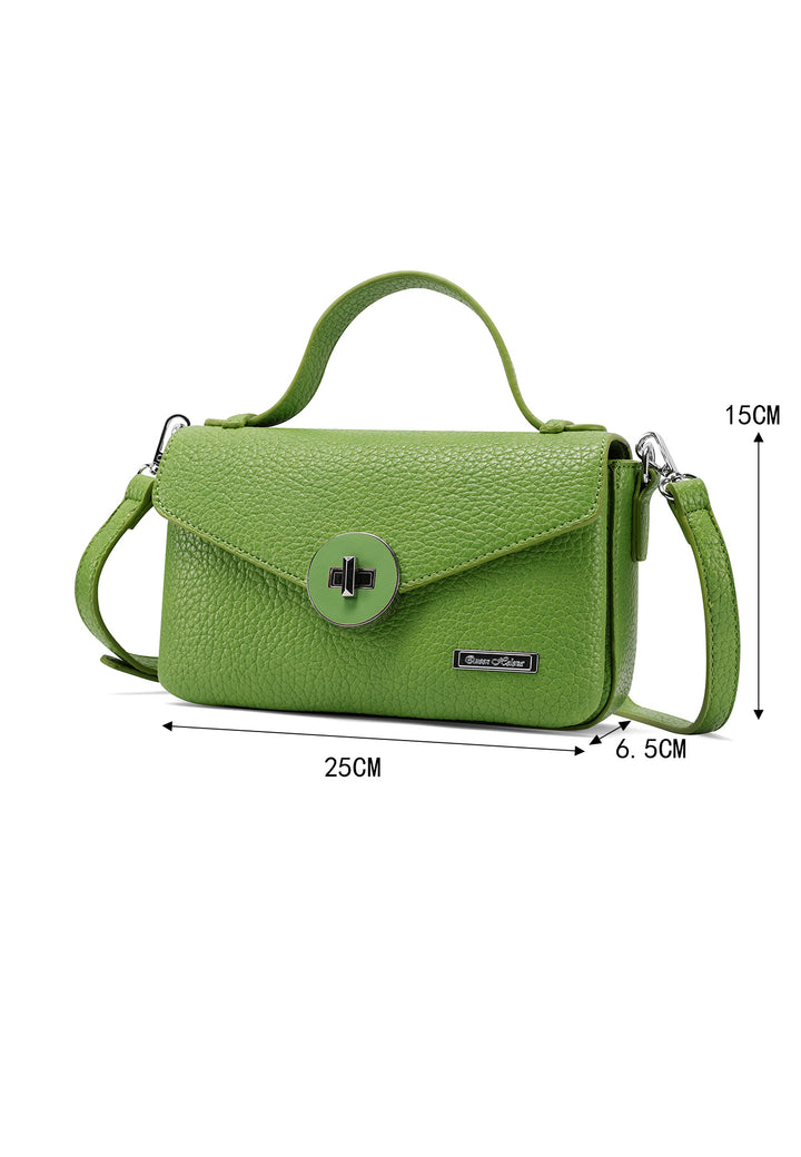 Borsa con chiusura in metallo intrecciato colore verde