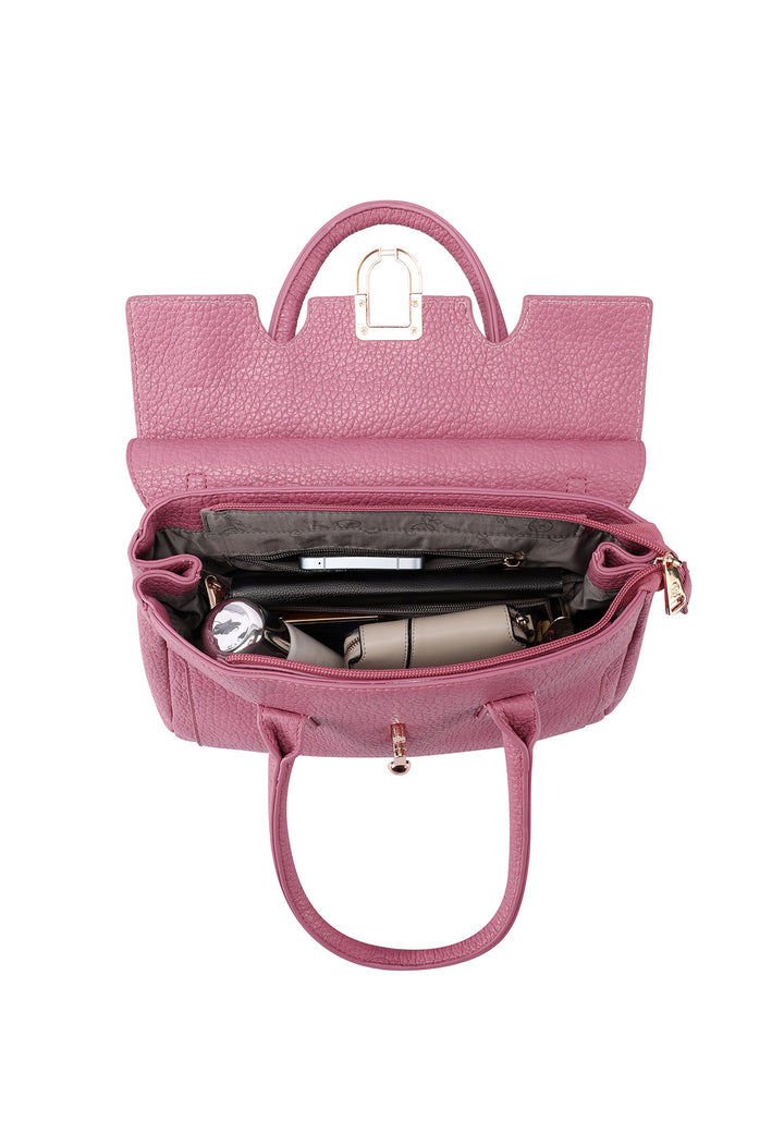 Borsa con chiusura in metallo colore fucsia