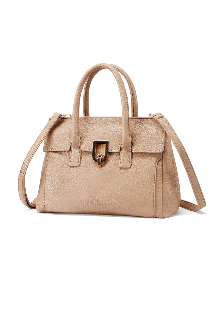 Borsa con chiusura in metallo colore khaki