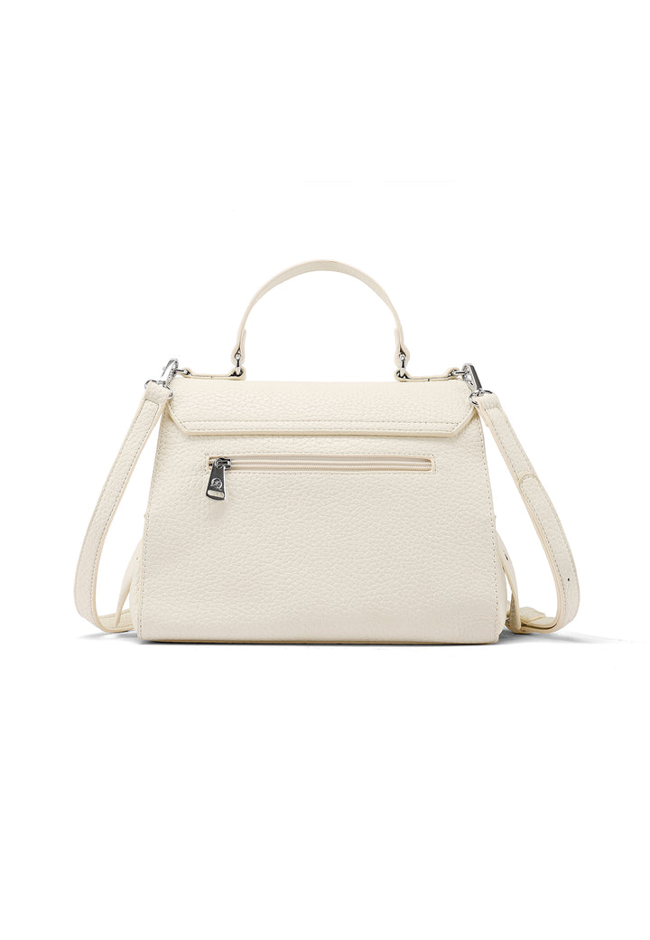 Borsa elegante con chiusura metallica color beige