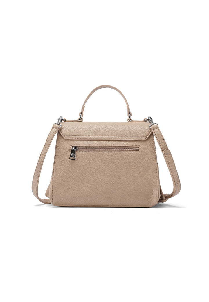 Borsa elegante con chiusura metallica color khaki