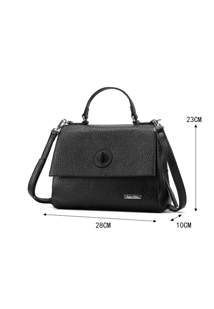 Borsa elegante con chiusura metallica color nero