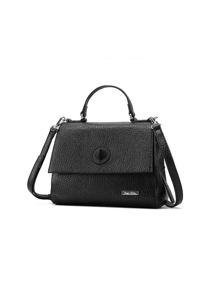 Borsa elegante con chiusura metallica color nero