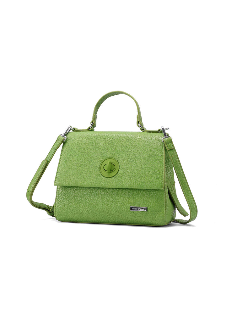 Borsa elegante con chiusura metallica color verde