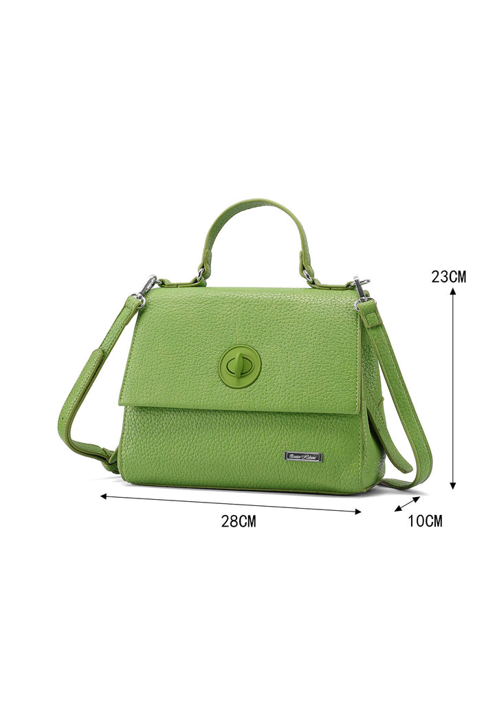 Borsa elegante con chiusura metallica color verde