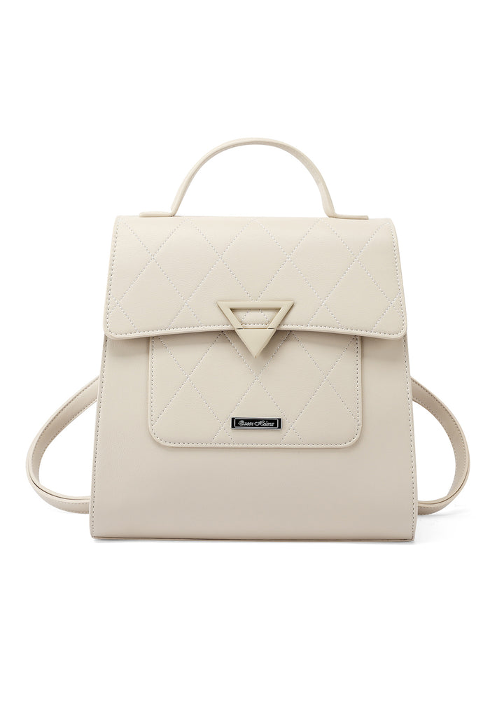 Borsa zainetto con manico superiore e spallacci regolabili colore beige