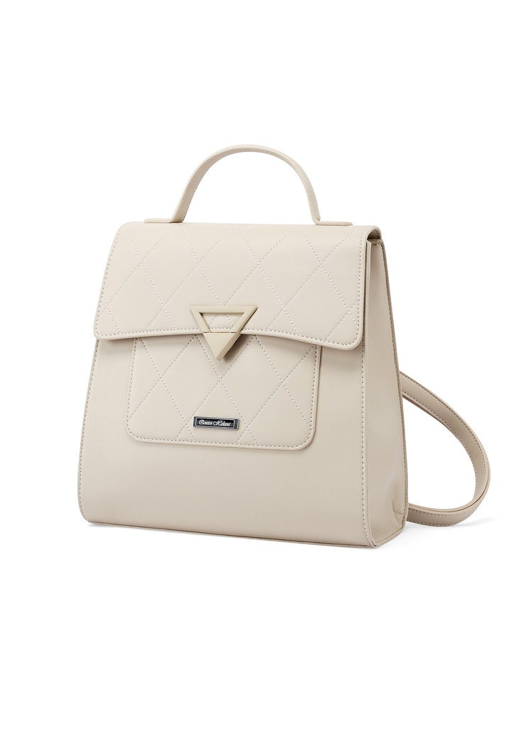 Borsa zainetto con manico superiore e spallacci regolabili colore beige