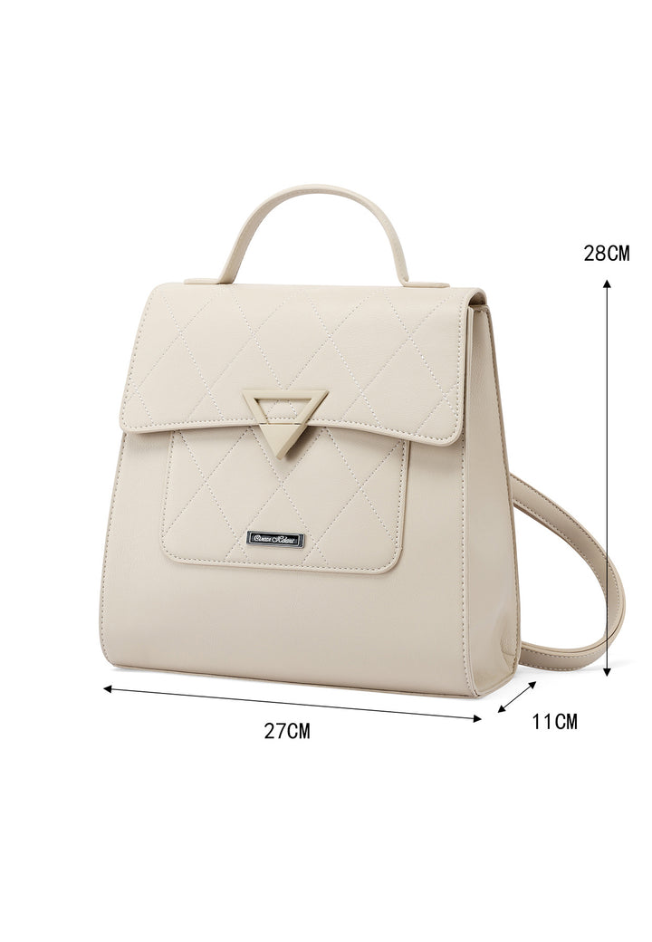 Borsa zainetto con manico superiore e spallacci regolabili colore beige