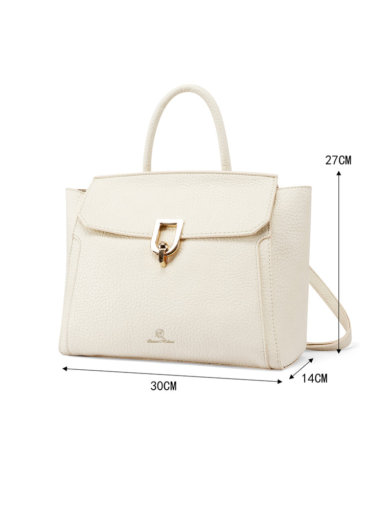 Borsa zainetto con chiusura metallica colore beige