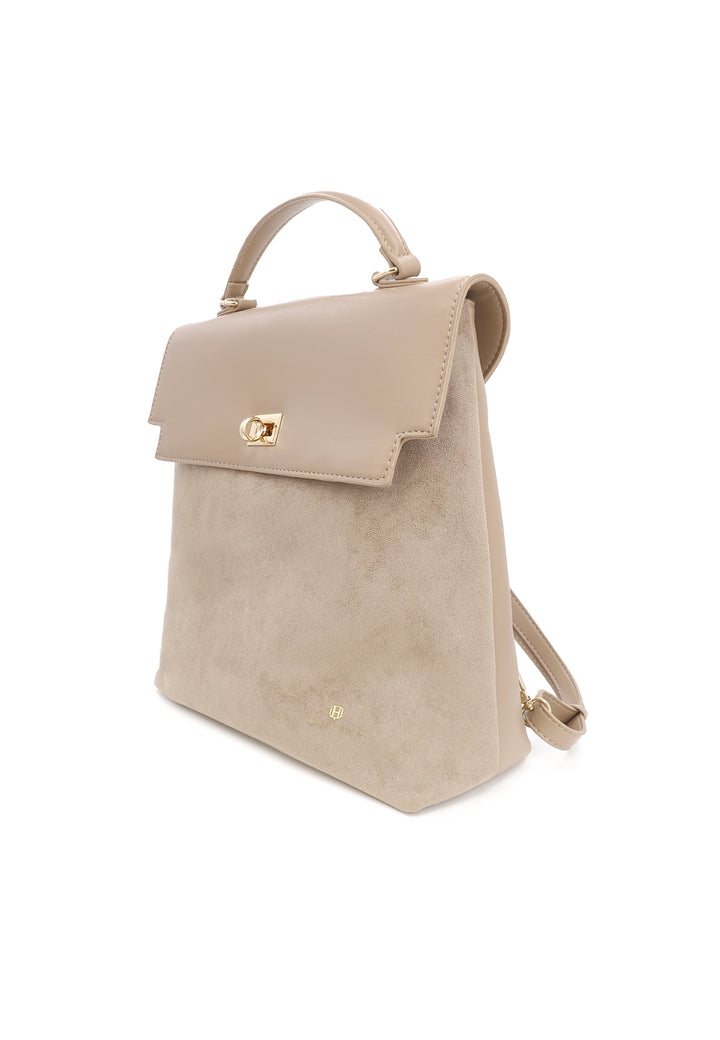 borsa zaino da donna elegante in ecopelle beige LW198