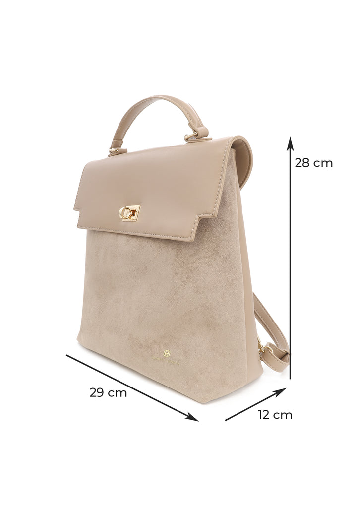 borsa zaino da donna elegante in ecopelle beige LW198