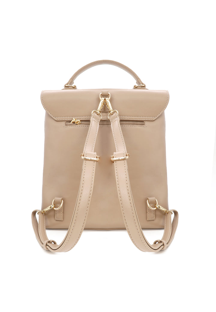 borsa zaino da donna elegante in ecopelle beige LW198