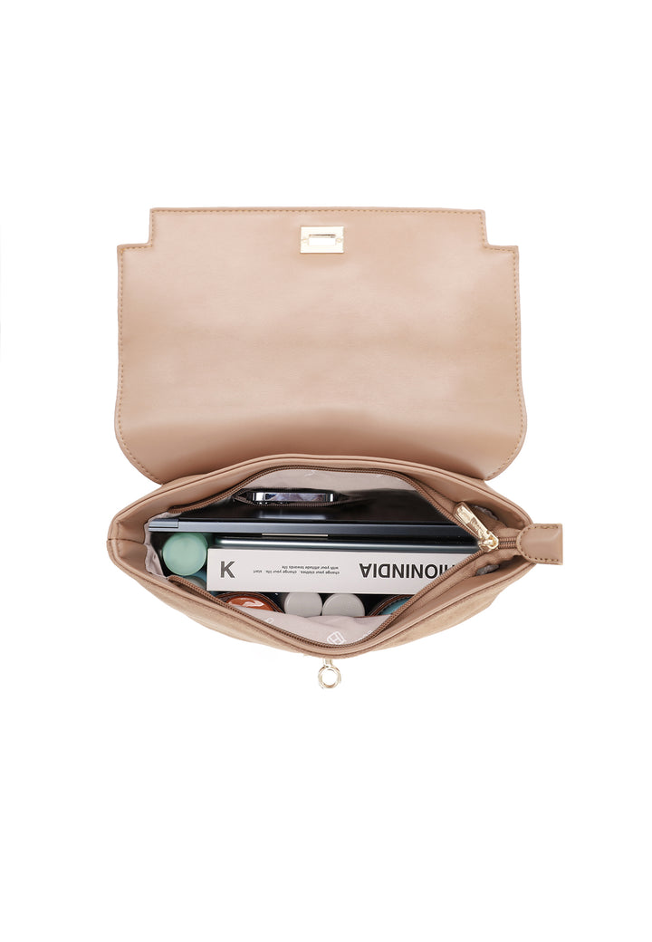 borsa zaino da donna elegante in ecopelle beige LW198