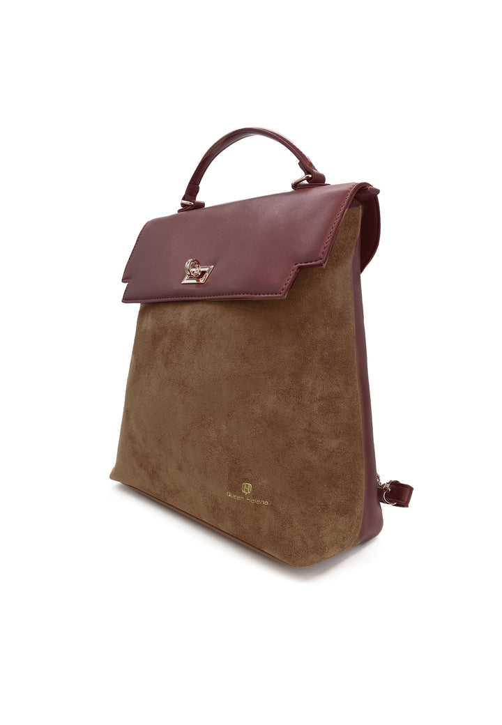 borsa zaino da donna elegante in ecopelle rosso LW198