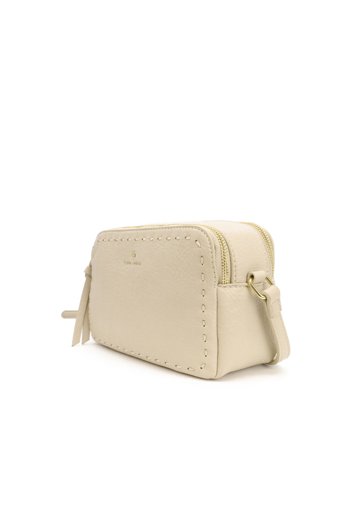 borsetta a tracolla con doppia cerniera e tracolla regolabile beige LW201