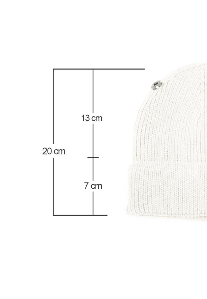 Cappello invernale donna con pon pon di colore bianco