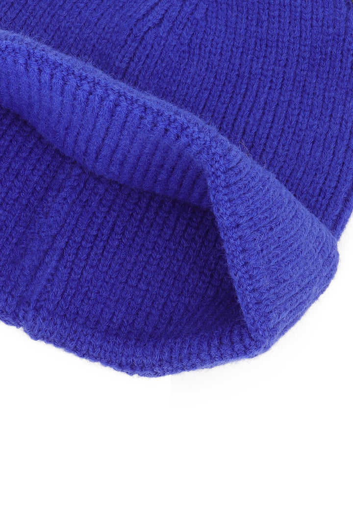 Cappello invernale donna con pon pon di colore blu