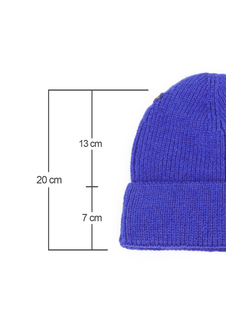 Cappello invernale donna con pon pon di colore blu