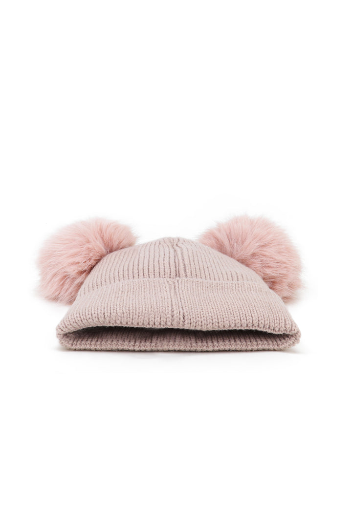 Cappello invernale donna con pon pon di colore rosa