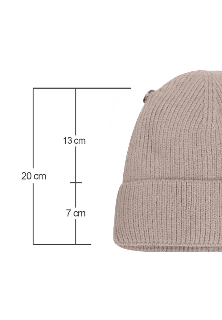 Cappello invernale donna con pon pon di colore taupe