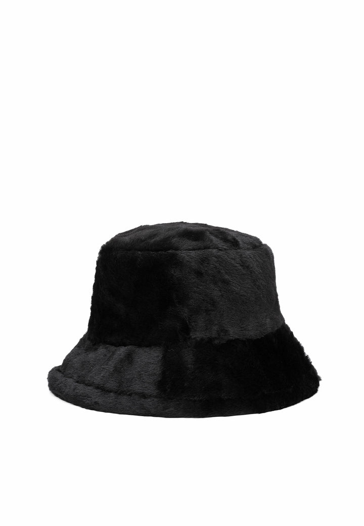 Cappello da pescatore da donna con pelo colore nero