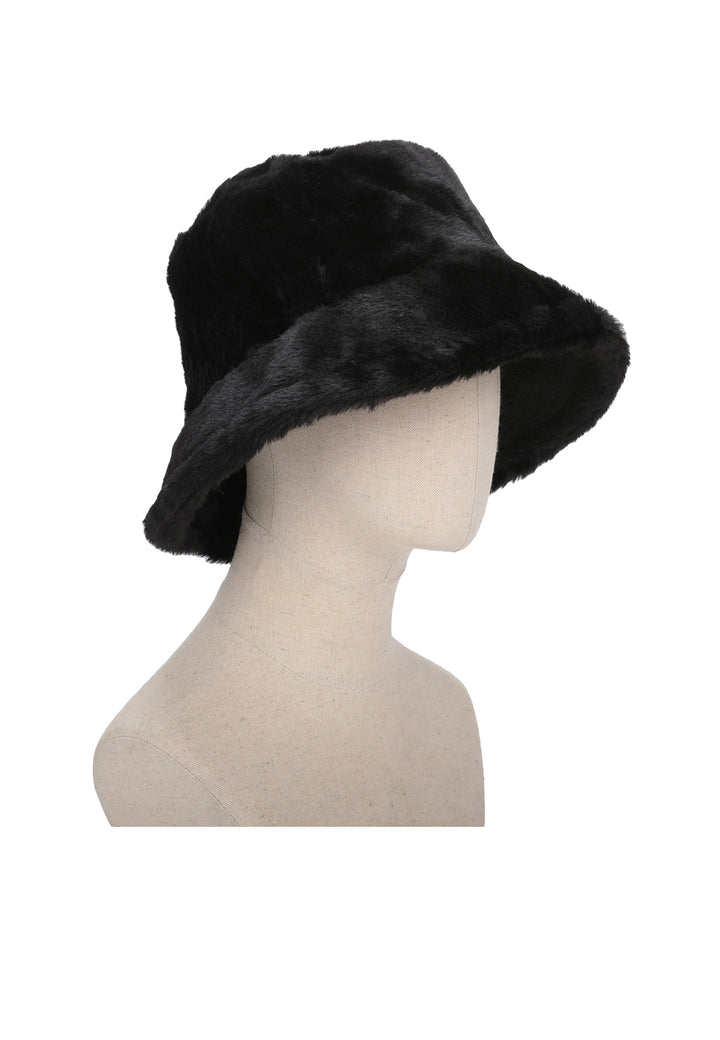 Cappello da pescatore da donna con pelo colore nero
