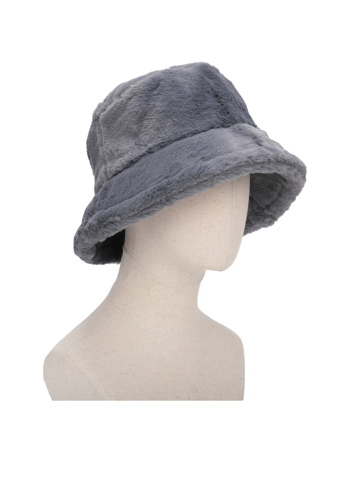 Cappello da pescatore da donna con pelo colore grigio