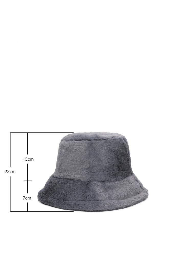 Cappello da pescatore da donna con pelo colore grigio