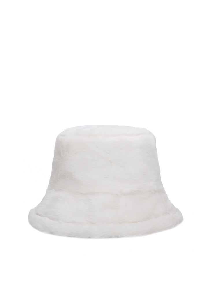 Cappello da pescatore da donna con pelo colore bianco