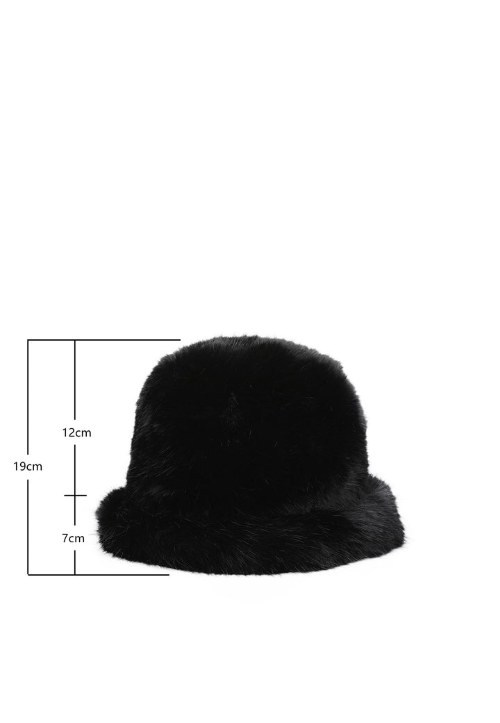 Cappello da pescatore con ecopelliccia colore nero