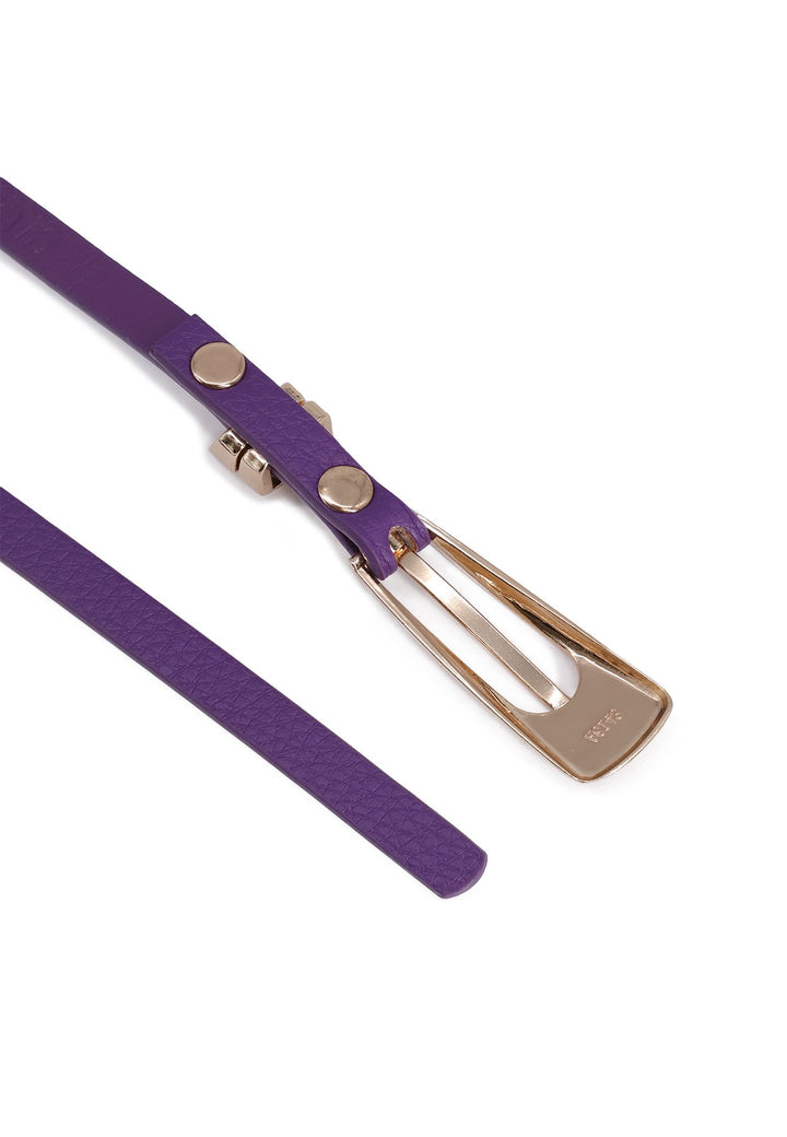 Cintura sottile da donna in ecopelle colore viola