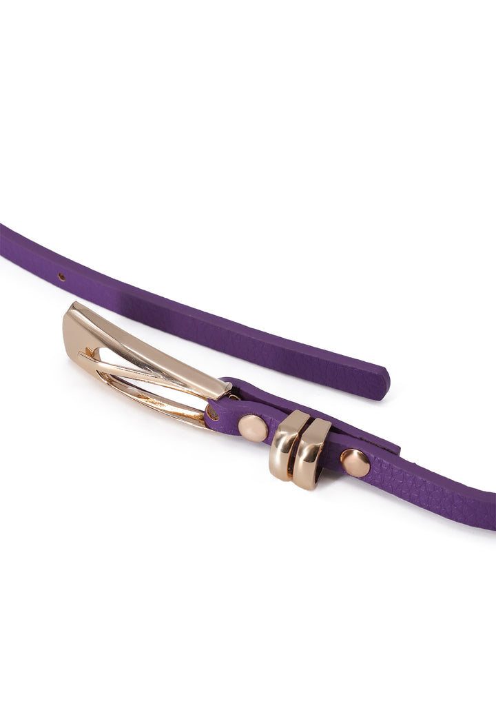 Cintura sottile da donna in ecopelle colore viola